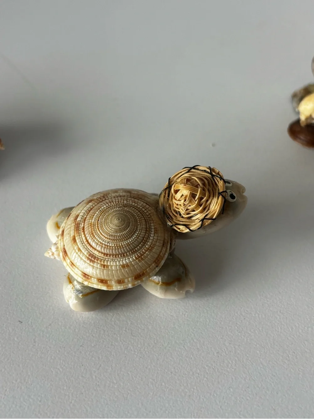 Vintage Handmade Seashell Turtle and Frog Figurines 2”